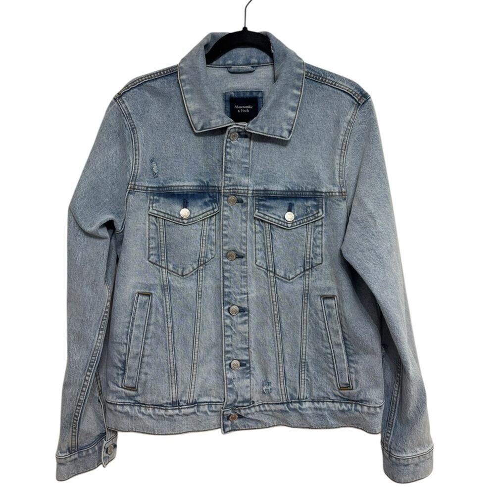 Abercrombie & Fitch Men’s Light Wash Denim Jacket - Size M